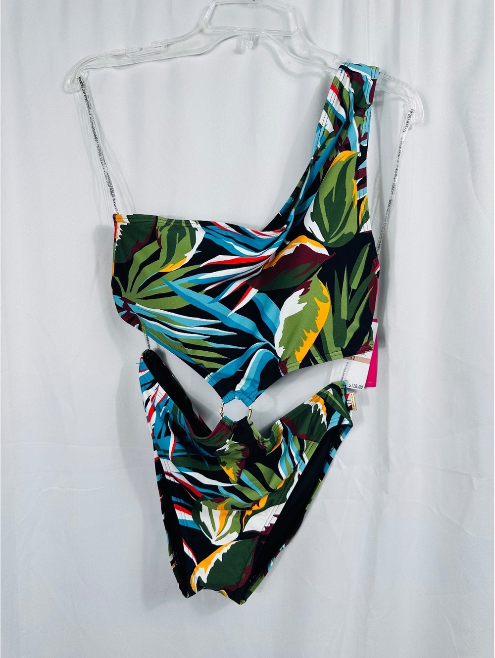 Vince Camuto Women's One Shoulder Cutout One-Piece Swimsuit Size 12